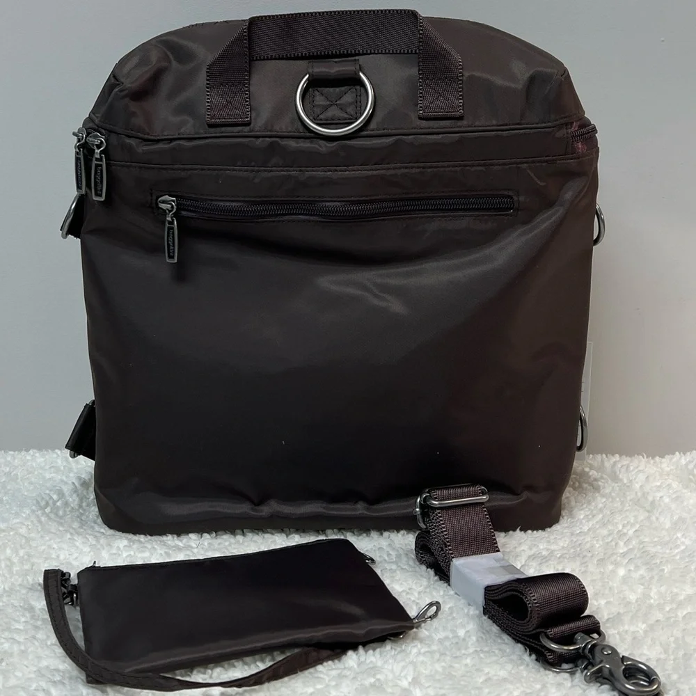 Baggallini Quilted Captivate Backpack Messenger Sholder Bag - Dark Brown NWOT